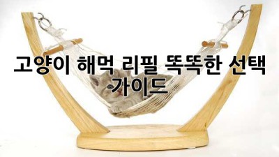 고양이 해먹 리필: 똑똑한 선택 가이드
