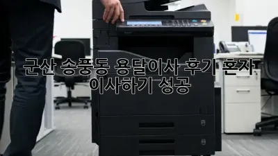 군산 송풍동 용달이사 후기: 혼자 이사하기 성공!